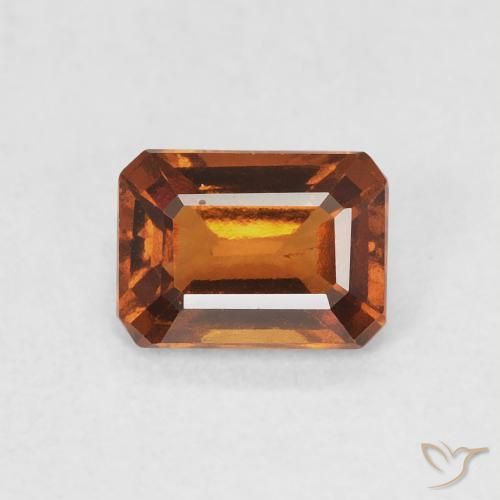 0.90ct 자연스러운 붉은 오렌지 헤소나이트 가넷, 에메랄드 컷, VVS
