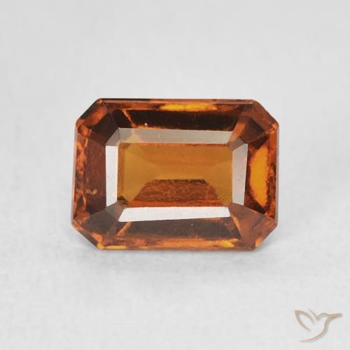 1.27ct 자연스러운 붉은 오렌지 헤소나이트 가넷, 에메랄드 컷, VVS