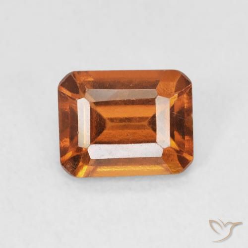1.07ct 자연스러운 딥 오렌지 헤소나이트 가넷, 에메랄드 컷, VS-SI