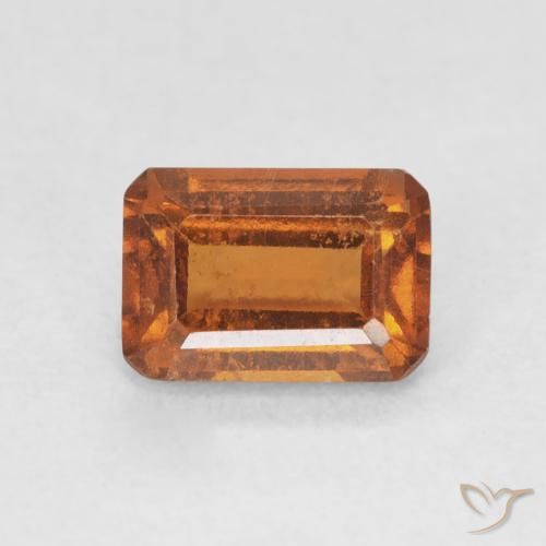1.36ct 자연스러운 미디엄 오렌지 헤소나이트 가넷, 에메랄드 컷, VS-SI