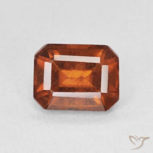 1.64ct 자연스러운 붉은 오렌지 헤소나이트 가넷, 에메랄드 컷, VS-SI