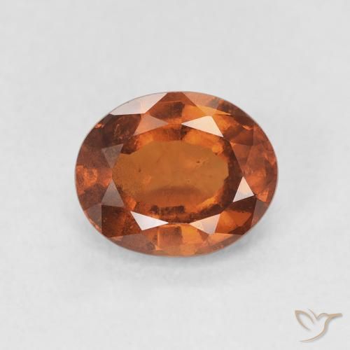 1.77ct 자연스러운 Medium Dark-Orange 헤소나이트 가넷, 타원형, VS