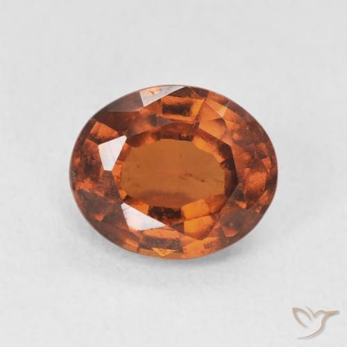 2.04ct 자연스러운 붉은 오렌지 헤소나이트 가넷, 타원형, VS