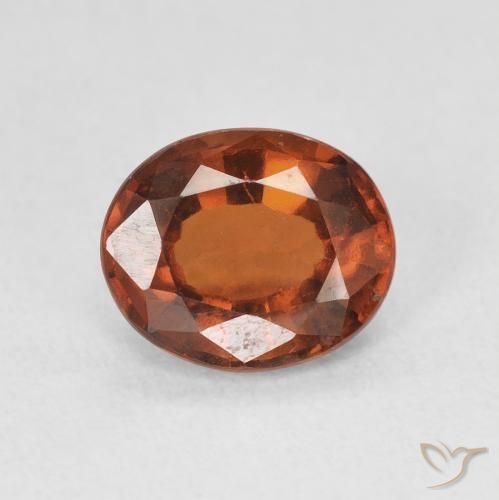 2.00ct 자연스러운 딥 오렌지 헤소나이트 가넷, 타원형, VS