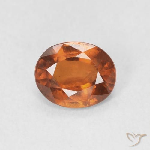 1.41ct 자연스러운 붉은 오렌지 헤소나이트 가넷, 타원형, VS