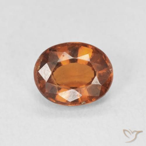 1.23ct 자연스러운 Medium Dark-Orange 헤소나이트 가넷, 타원형, VS
