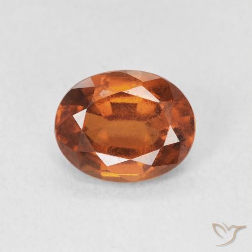 1.59ct 자연스러운 Medium Dark-Orange 헤소나이트 가넷, 타원형, VS