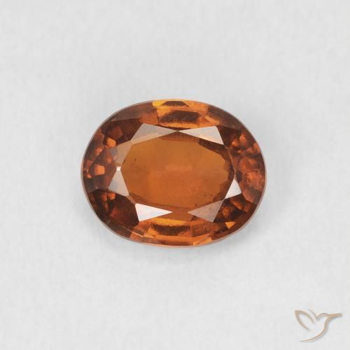1.21ct 자연스러운 앰버 오렌지 헤소나이트 가넷, 타원형, VS