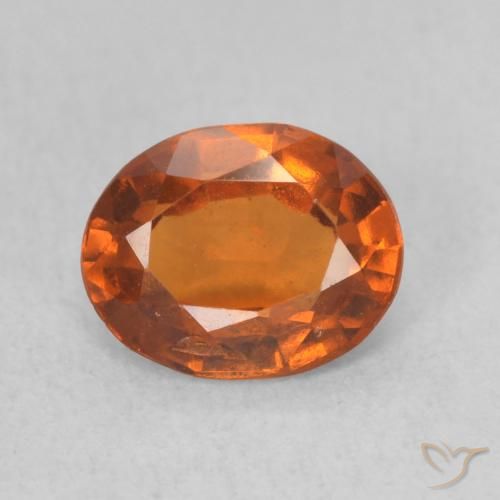 1.26ct 자연스러운 딥 오렌지 헤소나이트 가넷, 타원형, VS-SI
