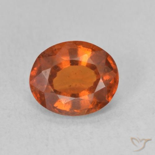 1.52ct 자연스러운 붉은 오렌지 헤소나이트 가넷, 타원형, VS-SI