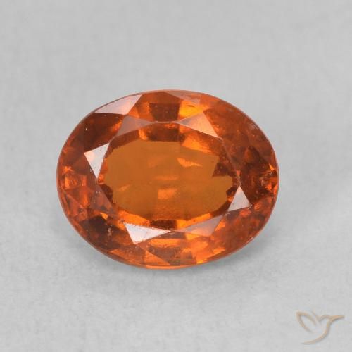 1.39ct 자연스러운 앰버 오렌지 헤소나이트 가넷, 타원형, VS-SI
