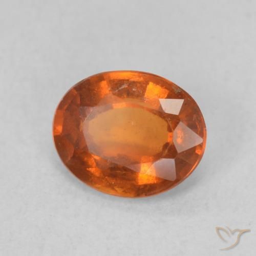 1.15캐럿 천연 Medium Dark-Orange 헤소나이트 가넷, 타원형, VS-SI