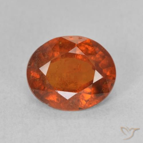 1.85ct 자연스러운 미디엄 오렌지 헤소나이트 가넷, 타원형, VS-SI
