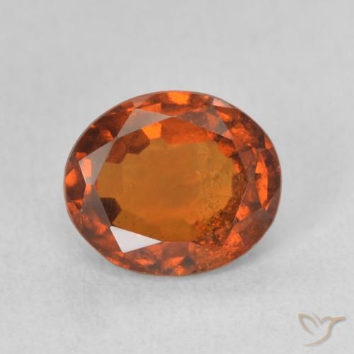 1.82ct 자연스러운 미디엄 오렌지 헤소나이트 가넷, 타원형, VS-SI