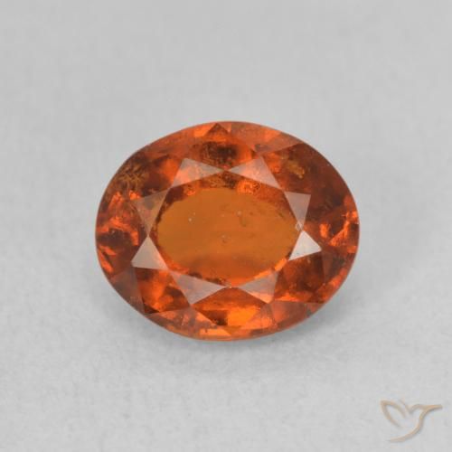 1.65ct 자연스러운 붉은 오렌지 헤소나이트 가넷, 타원형, VS-SI