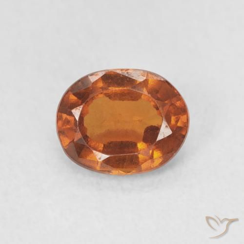 1.18ct 자연스러운 Medium Dark-Orange 헤소나이트 가넷, 타원형, VS