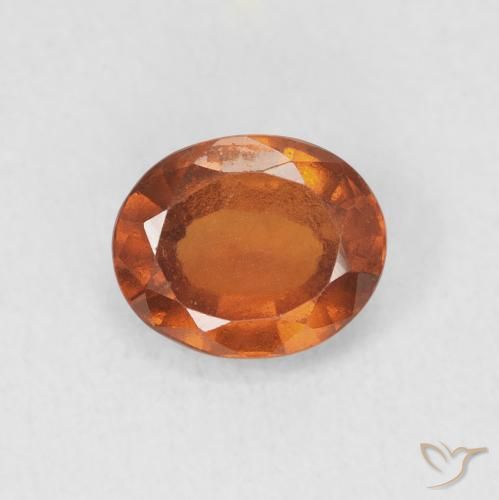 1.48ct 자연스러운 붉은 오렌지 헤소나이트 가넷, 타원형, VS