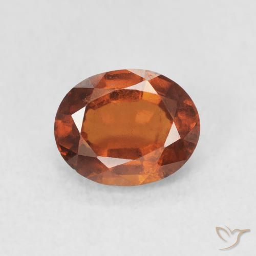 1.39ct 자연스러운 앰버 오렌지 헤소나이트 가넷, 타원형, VS
