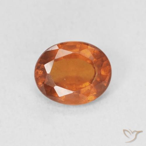 1.27ct 자연스러운 앰버 오렌지 헤소나이트 가넷, 타원형, VS
