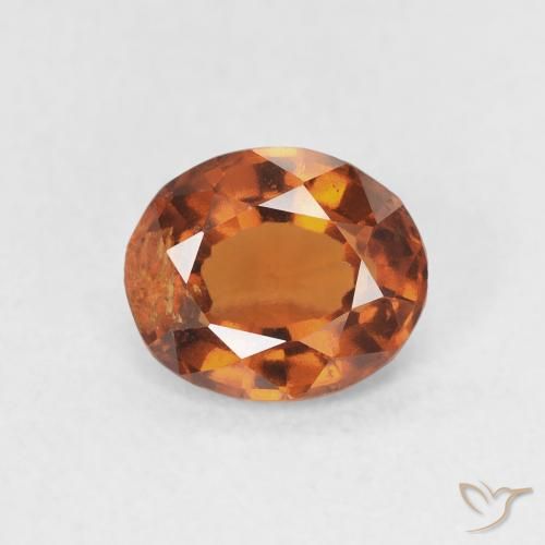 1.44ct 자연스러운 앰버 오렌지 헤소나이트 가넷, 타원형, VS-SI