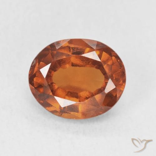 2.18ct 자연스러운 앰버 오렌지 헤소나이트 가넷, 타원형, VS