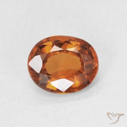 1.48ct 자연스러운 Medium Dark-Orange 헤소나이트 가넷, 타원형, VS
