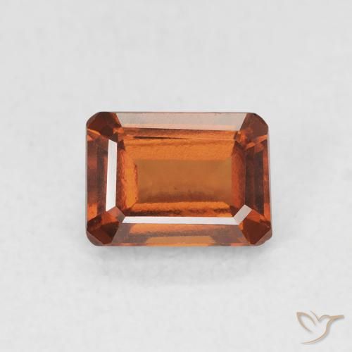 1.28ct 자연스러운 미디엄 오렌지 헤소나이트 가넷, 에메랄드 컷, VVS-VS