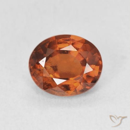 1.65ct 자연스러운 딥 오렌지 헤소나이트 가넷, 타원형, VVS-VS