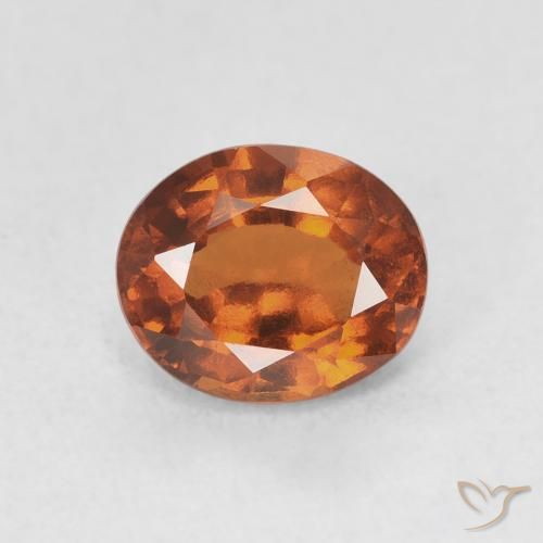 1.74ct 자연스러운 붉은 오렌지 헤소나이트 가넷, 타원형, VVS-VS