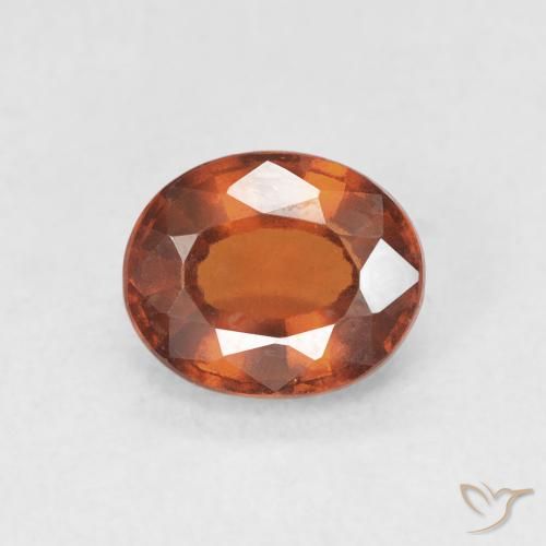 1.57ct 자연스러운 앰버 오렌지 헤소나이트 가넷, 타원형, VVS-VS