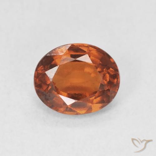 1.65ct 자연스러운 붉은 오렌지 헤소나이트 가넷, 타원형, VVS-VS