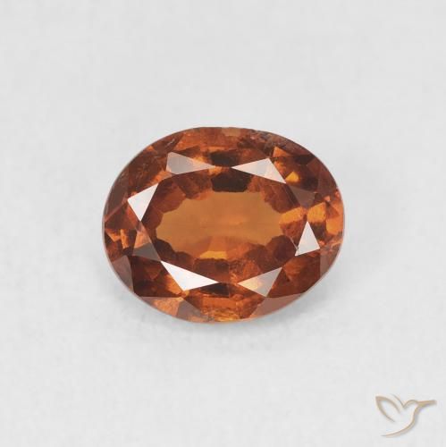 1.17ct 자연스러운 붉은 오렌지 헤소나이트 가넷, 타원형, VVS-VS