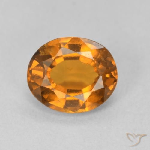 1.69ct 자연스러운 미디엄 오렌지 헤소나이트 가넷, 타원형, VS-SI