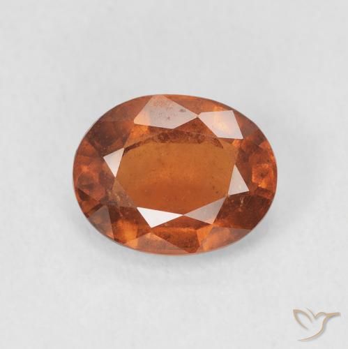 2.04ct 자연스러운 Medium Dark-Orange 헤소나이트 가넷, 타원형, VS-SI