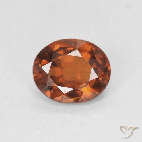 1.38ct 자연스러운 붉은 오렌지 헤소나이트 가넷, 타원형, VS-SI