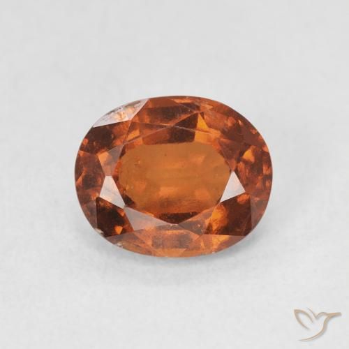 1.69ct 자연스러운 Medium Dark-Orange 헤소나이트 가넷, 타원형, VS-SI