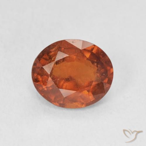 1.99ct 자연스러운 붉은 오렌지 헤소나이트 가넷, 타원형, VS-SI