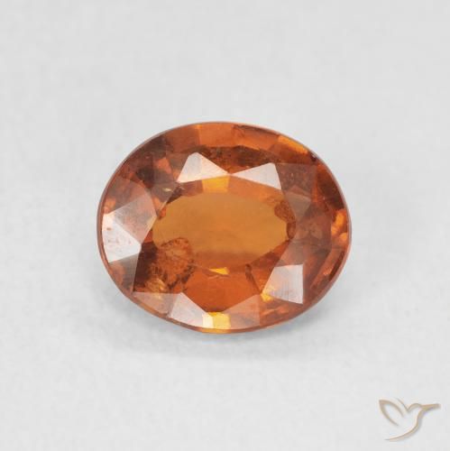 1.37ct 자연스러운 딥 오렌지 헤소나이트 가넷, 타원형, VS-SI