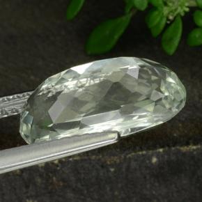 5.23캐럿 천연 라이트 씨 그린 히데나이트 원석, 타원형 컷, VVS-VS