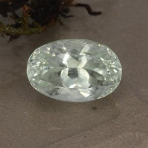 4.34캐럿 천연 녹빛 화이트 히데나이트, 타원형 컷, 11.1×7.4 mm, VVS-VS