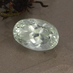 4.34캐럿 천연 녹빛 화이트 히데나이트, 타원형 컷, 11.1×7.4 mm, VVS-VS