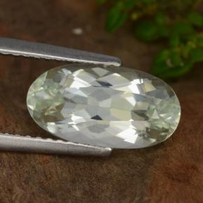 2.84캐럿 천연 옅은 녹색을 띤 흰색 히데나이트 원석, 타원형 컷, VVS-VS