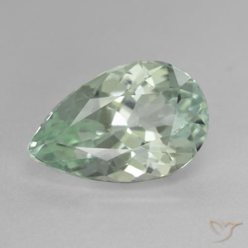 9.73ct 자연스러운 밝은 노란색 녹색 히데나이트 원석, 배 모양, VS
