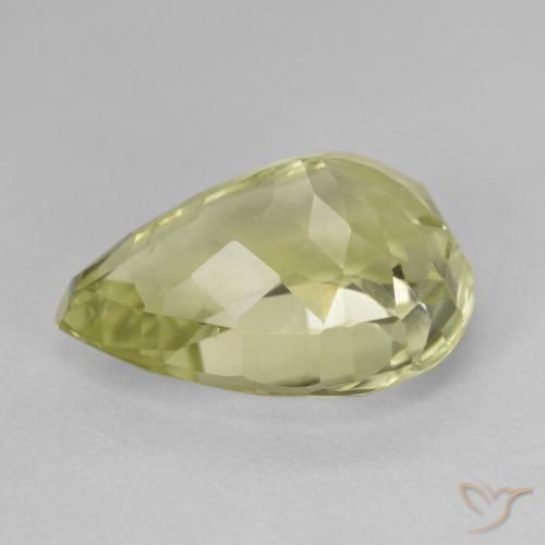 11.36캐럿 천연 Medium Light-Yellow 히데나이트 원석, 배 모양, VS