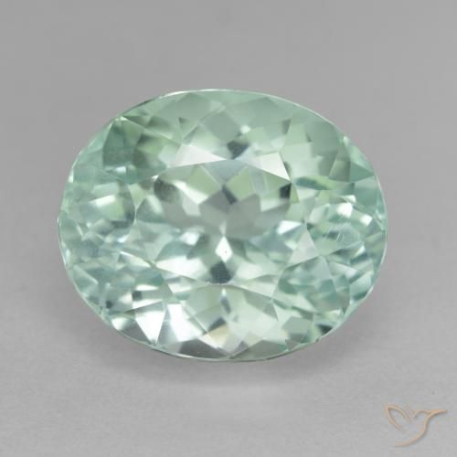 16.49ct 자연스러운 블루 그린 히데나이트 원석, 타원형, VS-SI