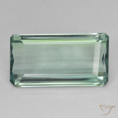 13.37ct 자연스러운 청록색 히데나이트 원석, 에메랄드 컷, VVS-VS