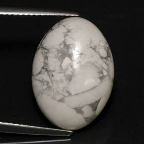 9.53캐럿 천연 회백색 하울라이트, 타원형 컷, 18×13.1 mm, 불투명체