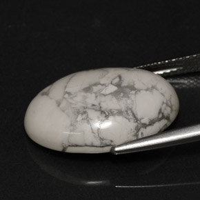 9.53캐럿 천연 회백색 하울라이트, 타원형 컷, 18×13.1 mm, 불투명체