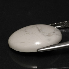 9.26캐럿 천연 회백색 하울라이트, 타원형 컷, 불투명체