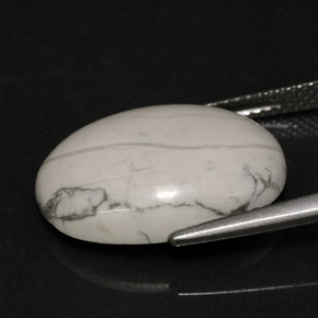 9.46캐럿 천연 회백색 하울라이트, 타원형 컷, 불투명체